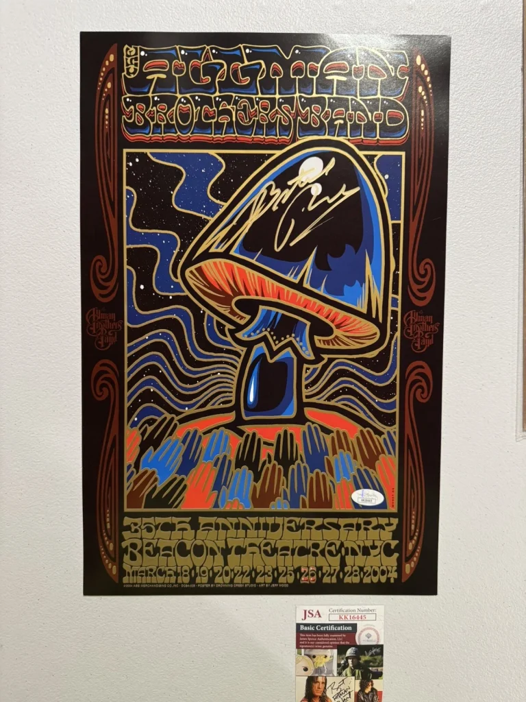 Amazing Allman Brothers Signed Concert Poster Butch Trucks Beacon Theater JSA