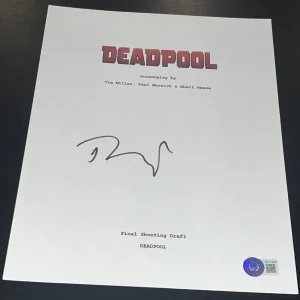 RYAN REYNOLDS SIGNED AUTOGRAPH MOVIE SCRIPT DEADPOOL BECKETT BAS COA AUTO X2