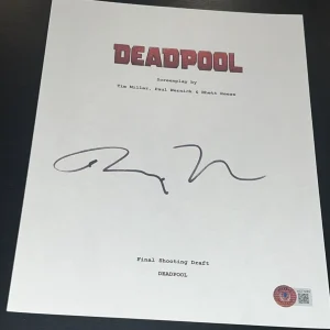RYAN REYNOLDS SIGNED AUTOGRAPH MOVIE SCRIPT DEADPOOL BECKETT BAS COA AUTO X3