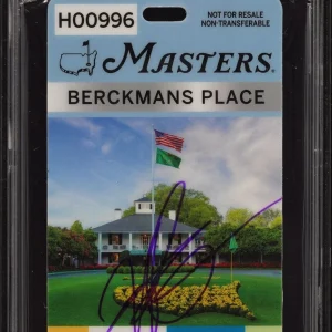 Hideki Matsuyama Signed 2021 Masters Badge Ticket Berckmans Place Champion PSA
