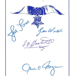 WWII MEDAL OF HONOR MULTI SIGNED BOOKPLATE JSA X5 DOOLITTLE FOSS HOWARD + MORE