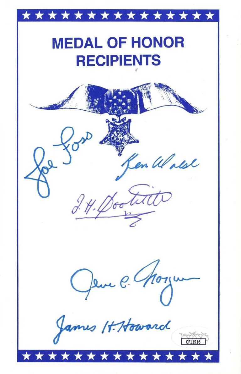 WWII MEDAL OF HONOR MULTI SIGNED BOOKPLATE JSA X5 DOOLITTLE FOSS HOWARD + MORE COLLECTIBLE MEMORABILIA