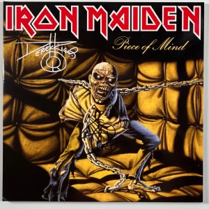 Iron Maiden Derek Riggs JSA Autograph Signed Album Steve Harris Sketch Eddie