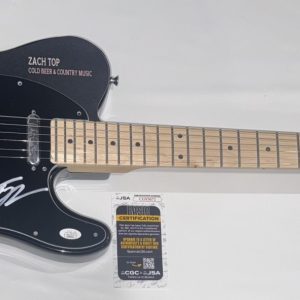 ZACH TOP SIGNED CUSTOM COLD BEER & COUNTRY MUSIC ELECTRIC GUITAR JSA COA