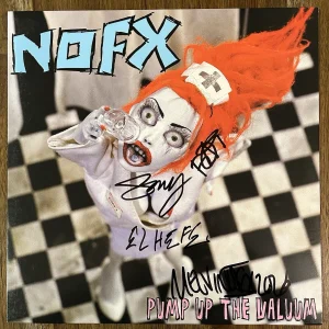 ‘NOFX’ Full Band Signed Vinyl Album ‘Pump Up The Valuum’ Fat Mike +3 PROOF