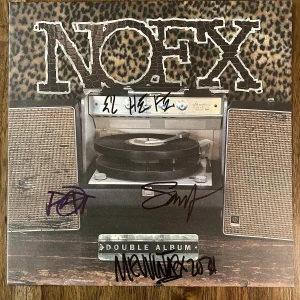 ‘NOFX’ Full Band Signed Vinyl Album ‘Double Album’ Fat Mike +3 PROOF
