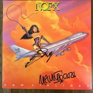 ‘NOFX’ Band Signed Vinyl Album ‘S&M Airlines’ Melvin & Smelly PROOF