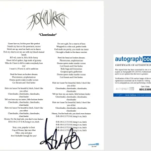 ‘Ashnikko’ Signed Lyric Sheet ‘Cheerleader’ ACOA RARE PROOF