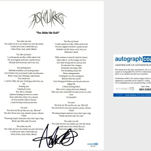 ‘Ashnikko’ Signed Lyric Sheet ‘You Make Me Sick!’ ACOA RARE PROOF