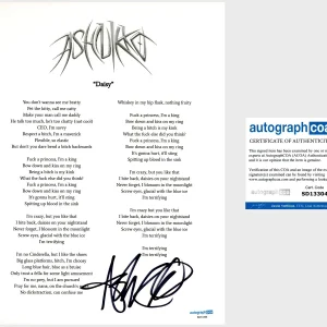 ‘Ashnikko’ Signed Lyric Sheet ‘Daisy’ ACOA RARE PROOF