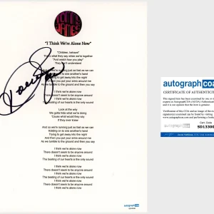 ‘Tommy James’ Signed Lyric Sheet ‘I Think We’re Alone Now’ The Shondells ACOA