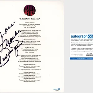 ‘Tommy James’ Signed Lyric Sheet ‘I Think We’re Alone Now’ The Shondells ACOA