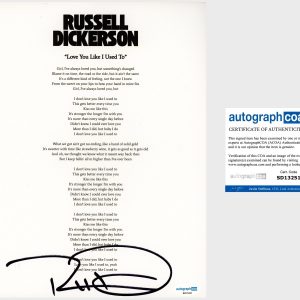 ‘Russell Dickerson’ Signed Lyric Sheet ‘Love You Like I Used To’ ACOA PROOF