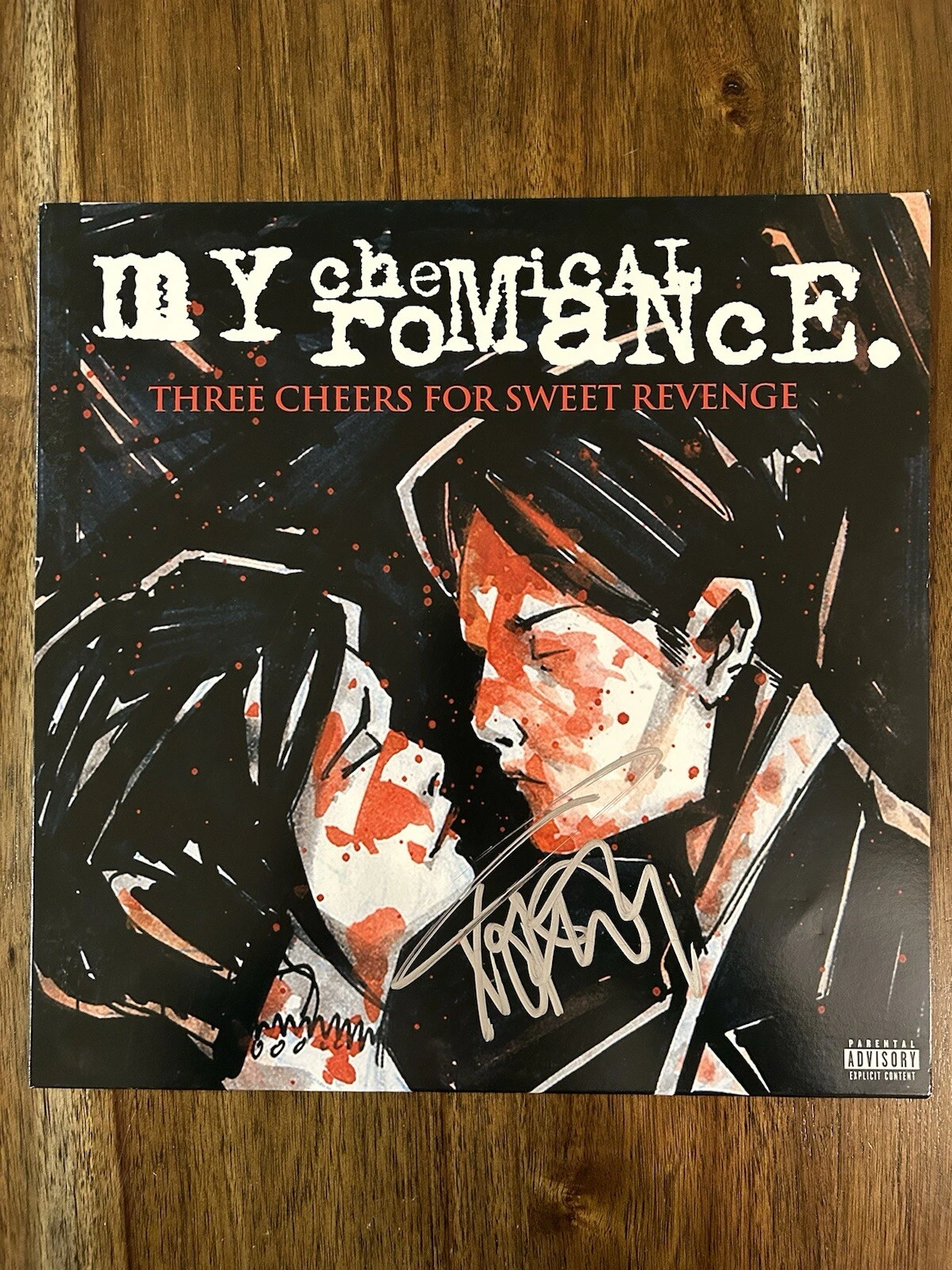 Frank Iero Signed ‘My Chemical Romance’ Vinyl Album ‘Three Cheers