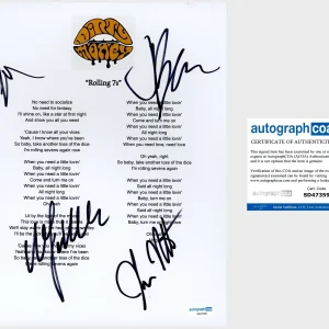 ‘Dirty Honey’ Band Signed ‘Rolling 7s’ Lyric Sheet Marc Labelle +3 ACOA