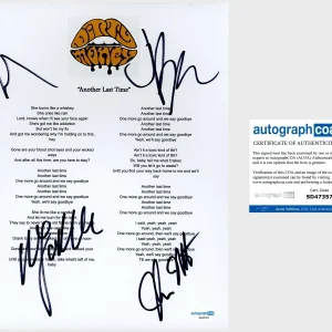‘Dirty Honey’ Band Signed ‘Another Last Time’ Lyric Sheet Marc Labelle +3 ACOA