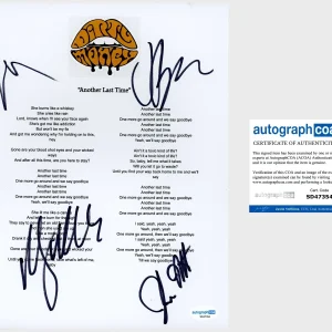 ‘Dirty Honey’ Band Signed ‘Another Last Time’ Lyric Sheet Marc Labelle +3 ACOA
