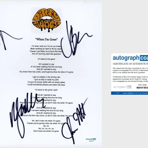‘Dirty Honey’ Band Signed ‘When I’m Gone’ Lyric Sheet Marc Labelle +3 ACOA