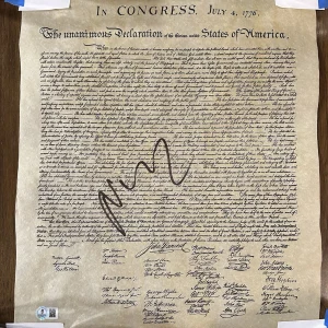 ‘Nicolas Cage’ Signed 14x16 Declaration Of Independence Beckett Certified Nic