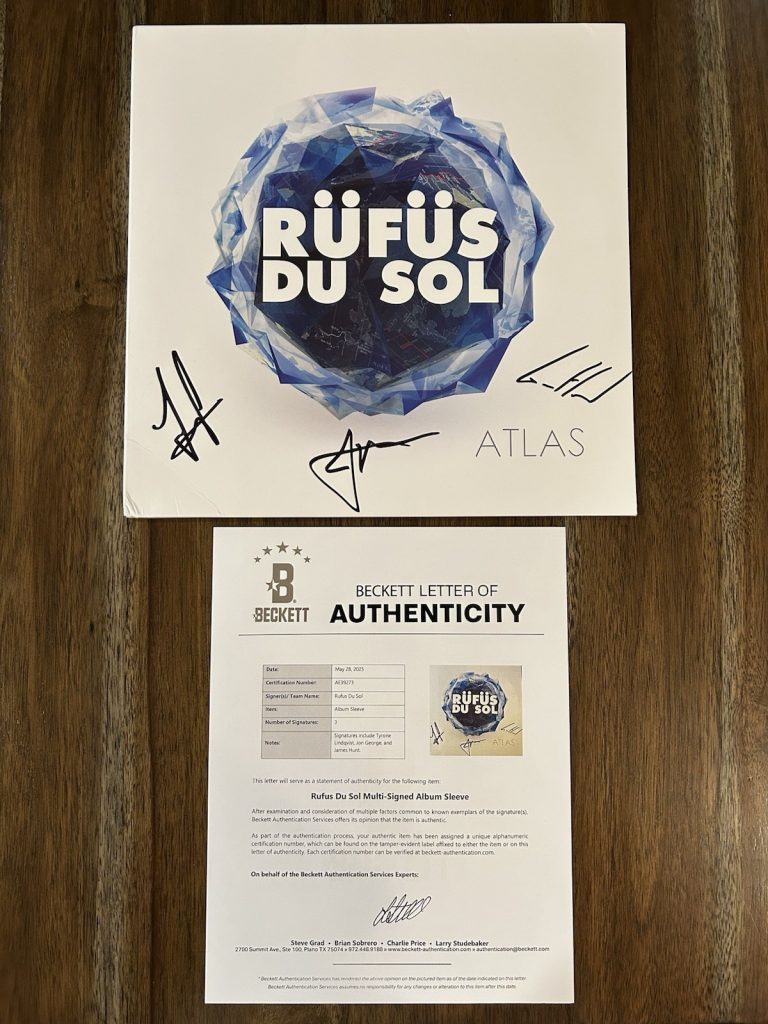 ‘Rufus Du Sol’ Band Signed Vinyl Album ‘Atlas’ Tyrone, James & Jon Beckett