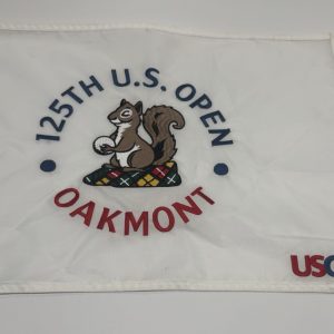 BROOKS KOEPKA SIGNED 2025 US OPEN PIN FLAG OAKMONT 2 TIME CHAMPION JSA COA