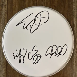 ‘Collective Soul’ Band Signed 10” White Drumhead Ed Roland, Dean & Will