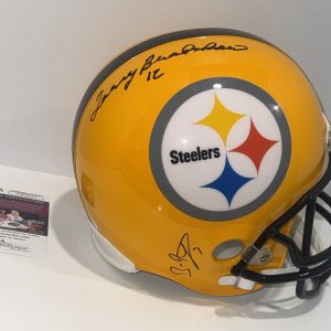 BEN ROETHLISBERGER & TERRY BRADSHAW SIGNED F/S STEELERS REPLICA HELMET JSA COA