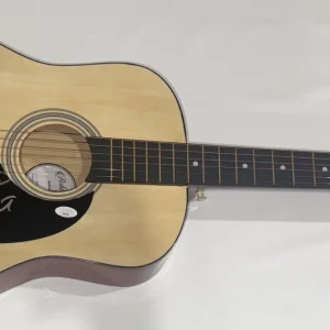 VINCE GILL & AMY GRANT SIGNED 38 INCH NATURAL ACOUSTIC GUITAR JSA COA