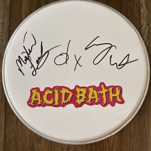 ‘Acid Bath’ Band Signed 10” Drumhead ‘Dax, Sammy & Mike’