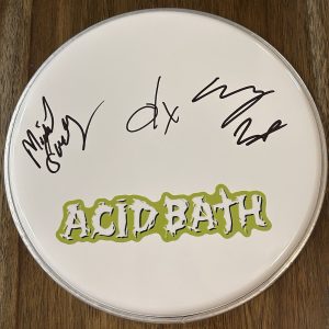 ‘Acid Bath’ Band Signed 10” Drumhead ‘Dax, Sammy & Mike’