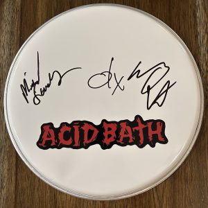 ‘Acid Bath’ Band Signed 10” Drumhead ‘Dax, Sammy & Mike’