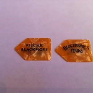 Ritchie Blackmore Night Rainbow  Orange / Black Guitar Pick