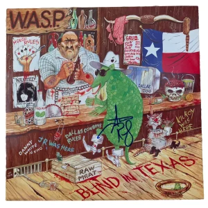 W.A.S.P.  Steve Riley Autographed Signed Blind In Texas LP  Beckett Guaranteed