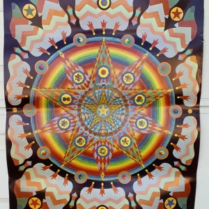 Magic Mandala East Totem Vintage 1970's ORIGINAL Psychedelic 30"x 39" Poster D18