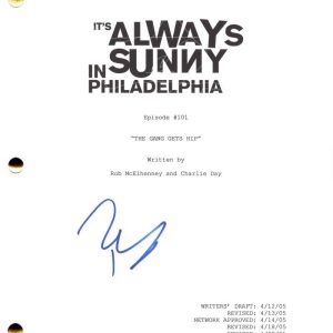 Rob McElhenney Signed Autograph It's Always Sunny in Philadelphia Pilot Script