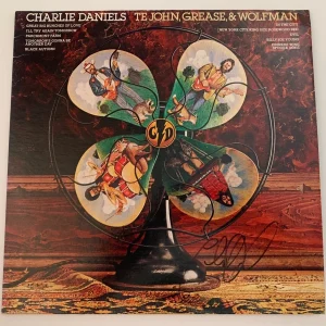Charlie Daniels Signed Autographed Te John Grease Wolfman LP Album BAS Certified