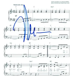 Neal Schon Journey Signed Autograph Don't Stop Believin Sheet Music