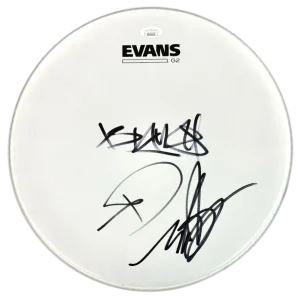 Blink-182 Band Signed Autograph 12" Drumhead Travis Barker Tom DeLonge Mark JSA