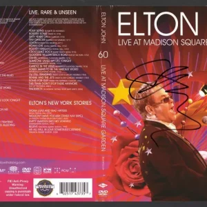 Elton John Signed Autograph Live at Madison Square Garden DVD Cover w/ JSA COA