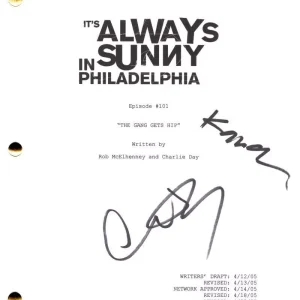 Charlie Day Kaitlin Olson Signed Autograph It's Always Sunny Philadelphia Script