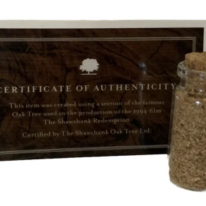 SHAWSHANK REDEMPTION MOVIE 1.5" BOTTLE OF WOOD SAWDUST FROM THE FAMOUS TREE