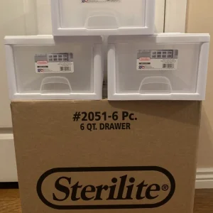 3 Sterilite 20518006 Sterilite Stackable Storage Drawer 12 7/8" D x 8 7/8" W