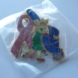 The Simpsons Homer Marge Cancer Awareness 2" Limited Edition 100 Collectors Pin