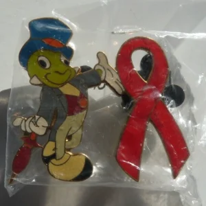 Disney Jiminy Cricket Aids Awareness 1 0f 150 1.75" Limited Edition Pin