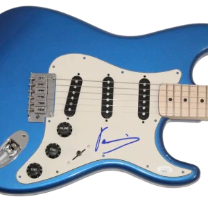 Yanni Signed Autograph Blue Fender Stratocaster Electric Guitar w/ JSA COA