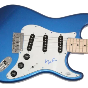 Yoko Ono Signed Autograph Full Size Blue Electric Guitar w/ PSA COA