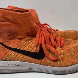 Nike Men's Lunar Epic Flyknit Shoe Size 13 High Top Orange READ