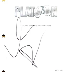 Willem Dafoe Signed Autograph Platoon Movie Script Screenplay - Sergeant Elias