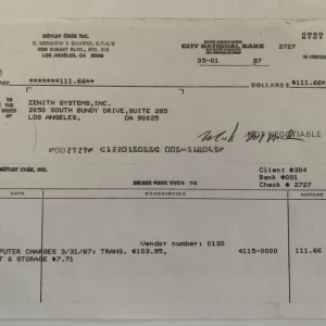 Mick Mars Motley Crue Signed Original CARBON COPY Vintage 1987 Receipe RARE