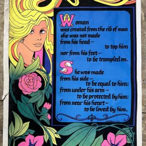 1974 Eve Woman Feminist  Blacklight  23" x 35" Poster Vintage Monarch READ
